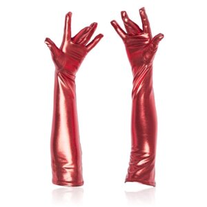 Довгі рукавички по лікоть Fetish Five Fingers Gloves Red