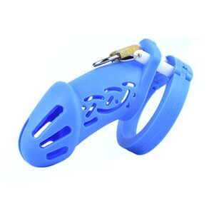 Пояс вірності для чоловіків Silicone Chastity Cage Blue Standart