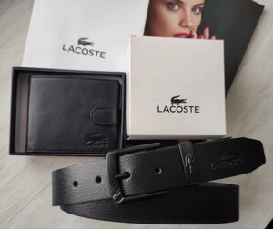 Шкіряний подарунковий набір Lacoste пряжка black в Києві от компании Elektromax