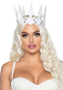 Leg Avenue Faux leather spiked crown White в Києві от компании Elektromax