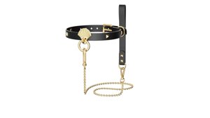 Розкішний нашийник з повідцем Zalo Collar & Leash Set Black, натуральна шкіра в Києві от компании Elektromax