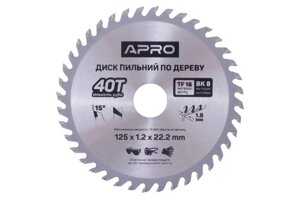 Диск пильний Apro - 125 x 22,2 мм x 40T 1 шт. в Києві от компании Elektromax