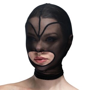 Маска серце сітка з відкритим ротом Feral Feelings - Hearts Mask Black/Black в Києві от компании Elektromax