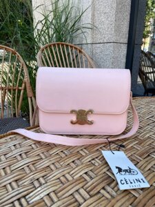 Сумка жіноча Celine Teen Triomphe Bag in Shiny Calfskin Pink Селін пудра DN063 в Києві от компании Elektromax