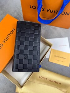 Гаманець  Louis Vuitton шкіряний без блискавки чорний у стилі  "Infini" k108 в Києві от компании Elektromax