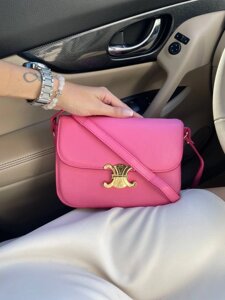 Сумка жіноча Celine Teen Triomphe Bag in Shiny Calfskin Pink Селін яскраво-рожевий DN091 в Києві от компании Elektromax