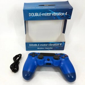 Джойстик DOUBLESHOCK для PS 4, бездротовий ігровий геймпад PS4/PC акумуляторний джойстик. Колір синій в Києві от компании Elektromax