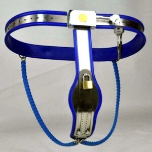 Female Adjustable Model-Y Stainless Steel Premium Chastity Belt Locking Cover Removable BLUE в Києві от компании Elektromax