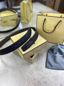 Ремінь чорний Tom Ford Reversible чорного кольору із золотою пряжкою r145