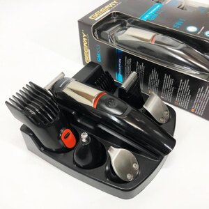 Машинка для стрижки 5в1 Geemy GM-853 стайлер, бритва, триммер на акумуляторі нержавіюча сталь 6 насадок в Києві від компанії Elektromax