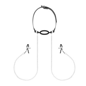 Затискачі з кляпом для сосків  Bedroom Fantasies: Nipple Clamps & Silicone Gag Ring в Києві от компании Elektromax