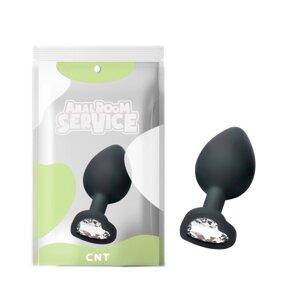 Чорна особиста пробка з діамантом Clear Love Black Diamond Plug Medium