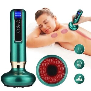 Вакуумний антицелюлітний масажер для тіла масаж гуашю Cupping Massager GREEN