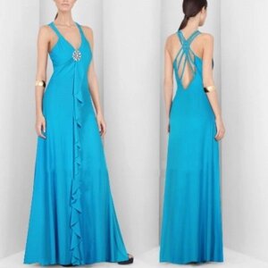 Елегантне блакитне плаття довгий у підлозі