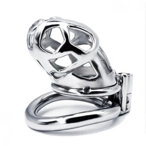 New pattern stainless steel chastity device cock cage NEW-187 в Києві от компании Elektromax