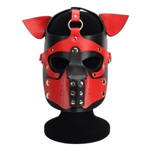 Неопренова маска Puppy Face Leather Dog Mask Red в Києві от компании Elektromax