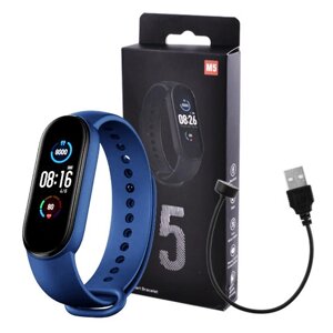 Фітнес браслет Smart Watch M5 Band Classic Black смарт годинник-трекер. Колір синій