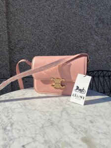 Сумка жіноча Celine Teen Triomphe Bag in Shiny Calfskin Pink Селін рожевий DN062 в Києві от компании Elektromax