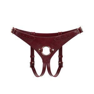 Шкіряні трусики для страпона Liebe Seele Wine Red Strap on Harness, універсальний розмір в Києві от компании Elektromax