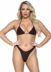 Бодістокінг у велику сітку Leg Avenue Long Sleeved Bodystocking One size Nude, довгий рукав в Києві от компании Elektromax