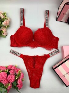 Комплект Victoria's Secret Мереживо Червоний kk032 в Києві от компании Elektromax