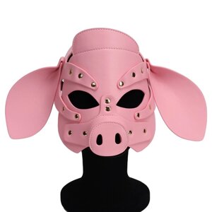 БДСМ маска голова свені Leather Pig Mask Pink в Києві от компании Elektromax