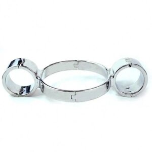 Unisex Luxury Stainless Steel Heavy Duty Neck-Wrist Siamese handcuffs в Києві от компании Elektromax