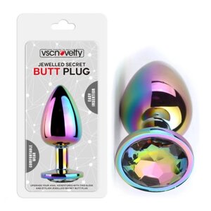 Анальна пробка Jewelled Secret Butt Plug Rainbow Large