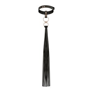 Нашийник із флогером Rosy Gold - Collar with Flogger - Black в Києві от компании Elektromax