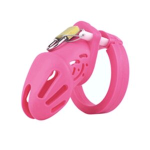 Пояс вірності для чоловіків Silicone Chastity Cage Pink Small