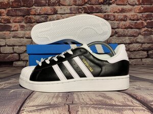 Чоловічі кросівки Adidas Superstar ( Чорні з білим )