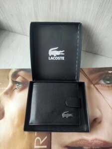 Чоловічий шкіряний гаманець black Lacoste