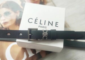 Жіночий вузький шкіряний ремінь Celine black в Києві от компании Elektromax