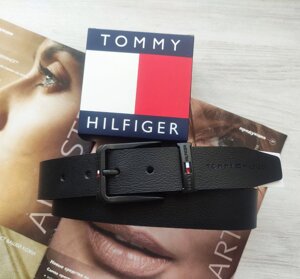 Шкіряний ремінь Tommy Hilfiger з чорною пряжкою black