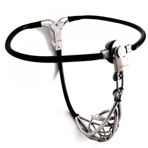 Newest Male Stainles Steel Adjustable Chastity Belt Device BLACK ZC205 в Києві от компании Elektromax