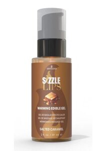 Зігрівальний масажний гель Sensuva Sizzle Lips Salted Caramel (59 мл), без цукру, їстівний в Києві от компании Elektromax