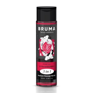 Масажна олія Bruma Premium Massage Hot Oil Strawberry 3 In 1, 100мл