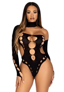 Безшовне боді на одне плече Leg Avenue Seamless thong back bodysuit, One Size, чорне в Києві от компании Elektromax