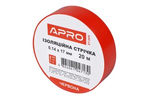 Стрічка ізоляційна Apro - 17 x 0,14мм x 20м червона 5 шт. в Києві от компании Elektromax