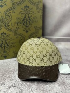 Кепка Gucci зі шкіряним козирком с027