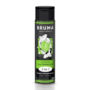 Масажна олія Bruma Premium Massage Hot Oil Watermelon 3 In 1, 100мл
