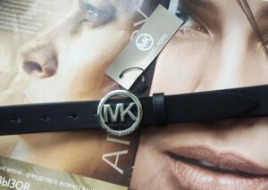 Модний чорний шкіряний ремінь Michael Kors пряжка срібло в Києві от компании Elektromax