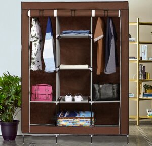 Складана каркасна тканинна шафа Storage Wardrobe 88130, шафа на три секції 130*45*175