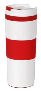 Термокружка Bergamo Bravo, вакуумна, 400 мл (білий/червоний)