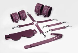 Набір Feral Feelings BDSM Kit 5 Burgundy, наручники, поножі, хрестовина, маска, падл в Києві от компании Elektromax