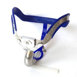 Male Chastity belt / Ergonomic stainless steel chastity belt - BLUE в Києві от компании Elektromax