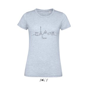 Жіноча футболка з круглим вирізом REGENT FIT WOMEN з принтом "Paris" (тепло-небесний, M)