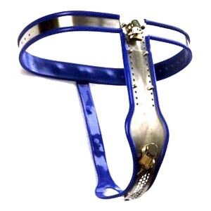 Female Adjustable Model-T Stainless Steel Premium Chastity Belt with Locking Cover Removable BLUE в Києві от компании Elektromax