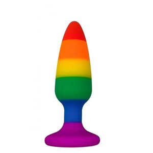 Силіконова анальна пробка Wooomy Hiperloo Silicone Rainbow Plug M, діаметр 2,9 см, довжина 11 см в Києві от компании Elektromax