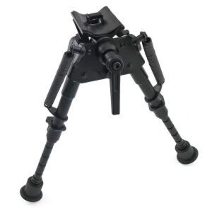 Сошки HARRIS BIPOD 6"-9" з качалкою кріплення на антабку чорні